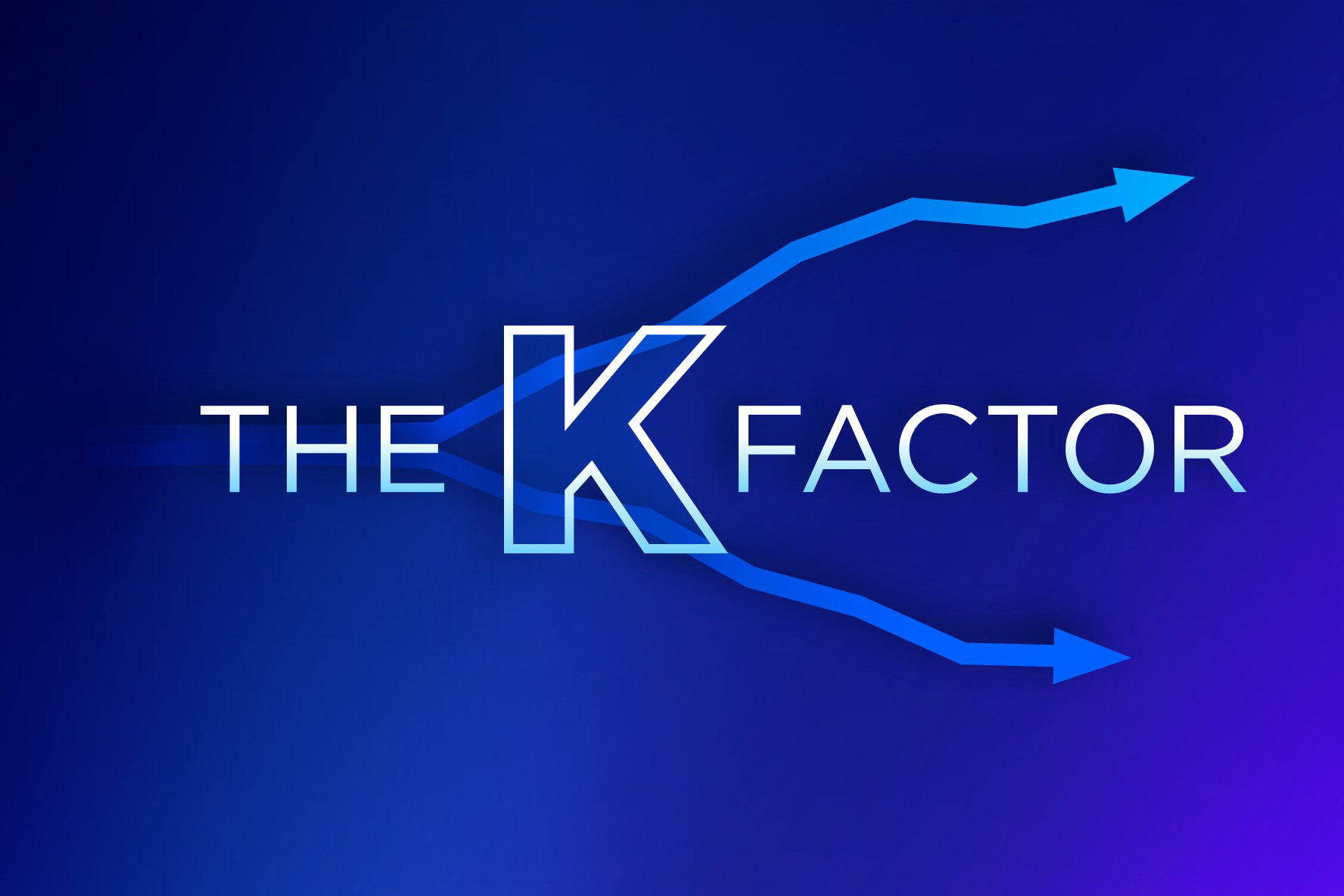 The K Factor text with blue background