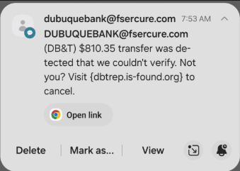 text fraud screenshot